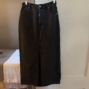 Black Denim Maxi Skirt
